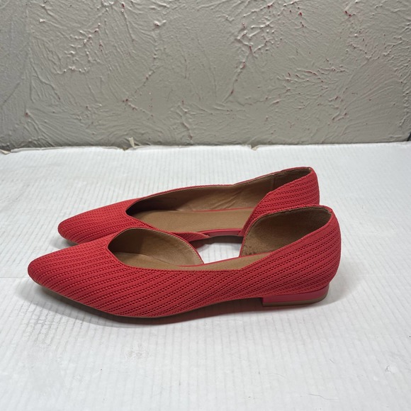 Nordstrom Rack Lava Red Pointed Toe Half d'Orsay SKYLAR Ballet‎ Flats Womens 9 - Picture 3 of 6